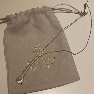 Kendra Scott Ari Pave Crystal Heart Necklace (NEW W/ BAG)